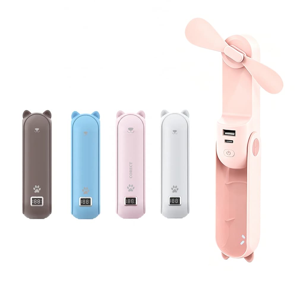 3 in 1 Foldable Cooling Fan w/ 4800 mAh Power Bank