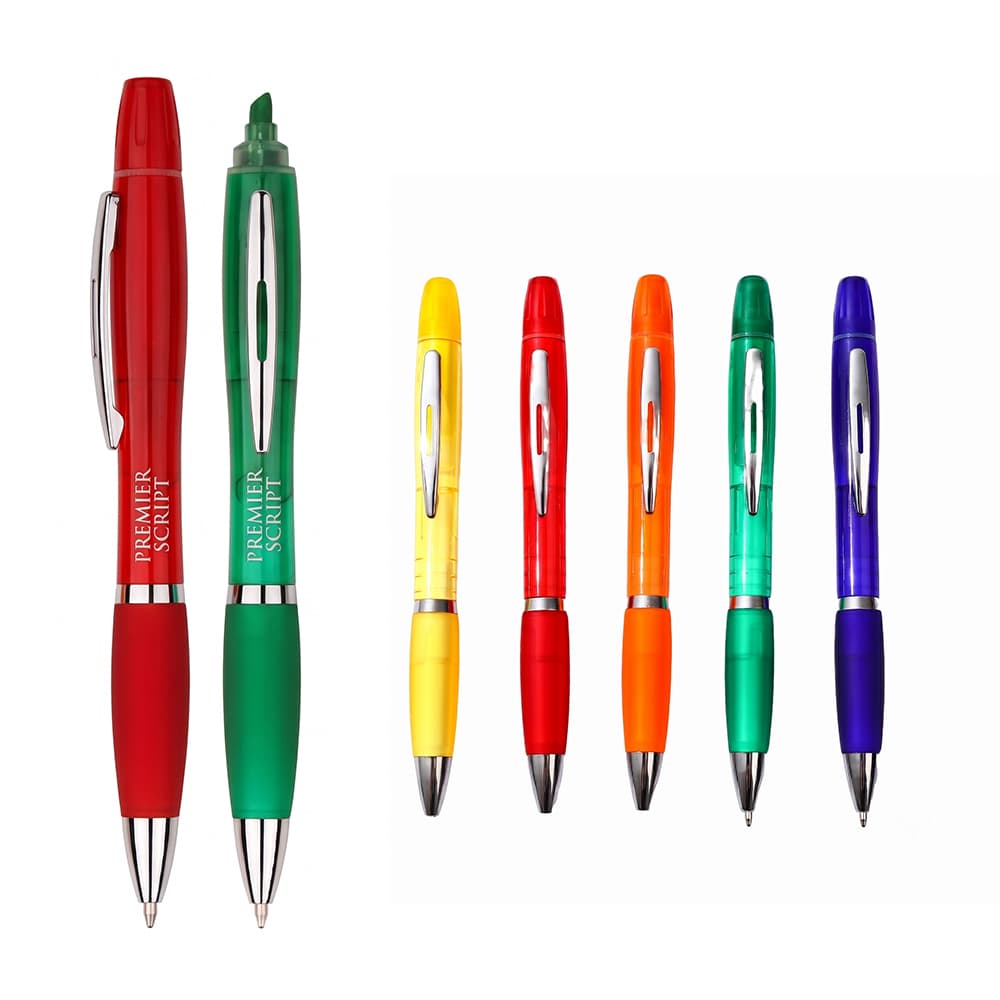 Translucent Ballpoint Pen w/ Highlighter