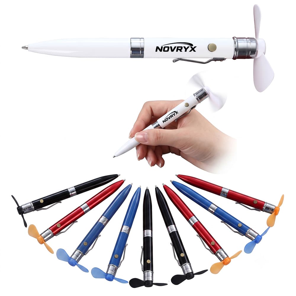 Aluminum Ballpoint Pen w/ Built-In Fan