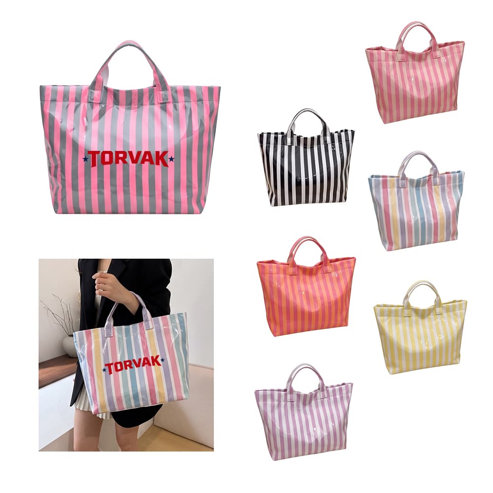 Water-Resistant PVC Beach Tote Bag