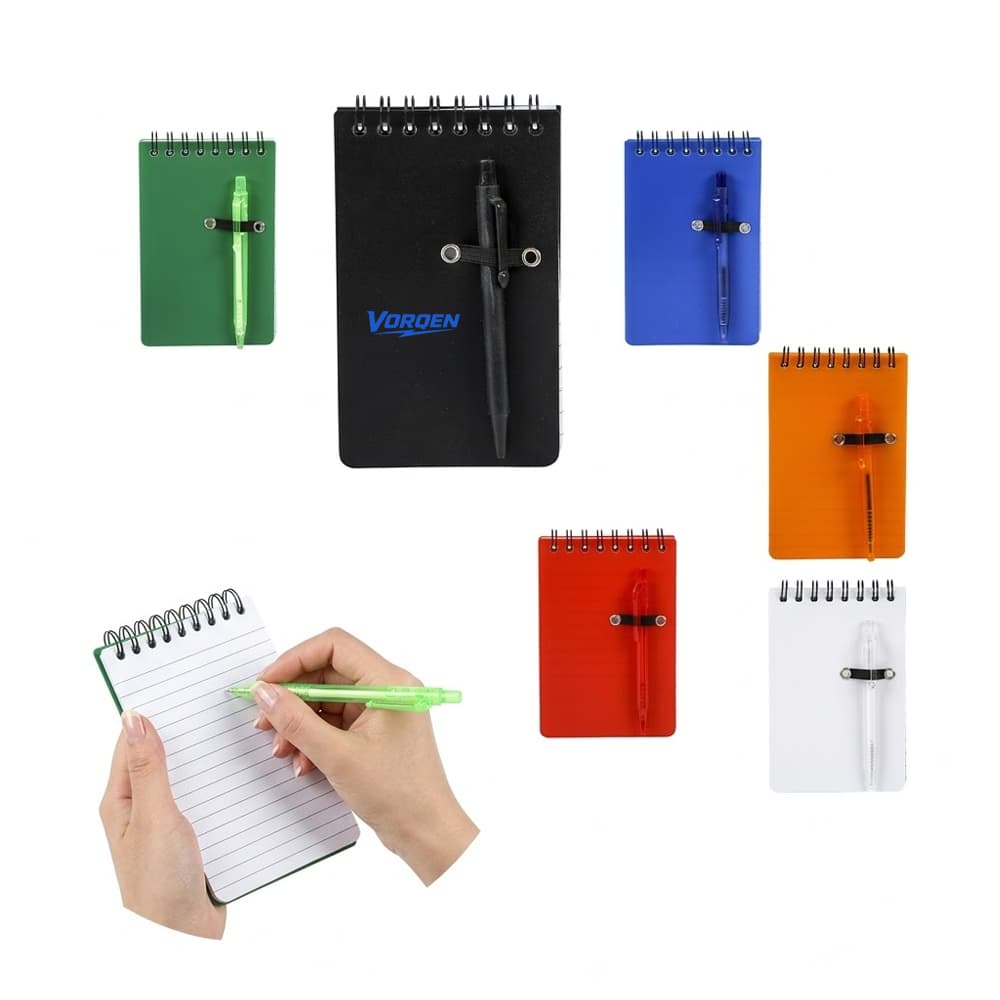 Compact Coil Steno Pocket Notebook W/ Pen